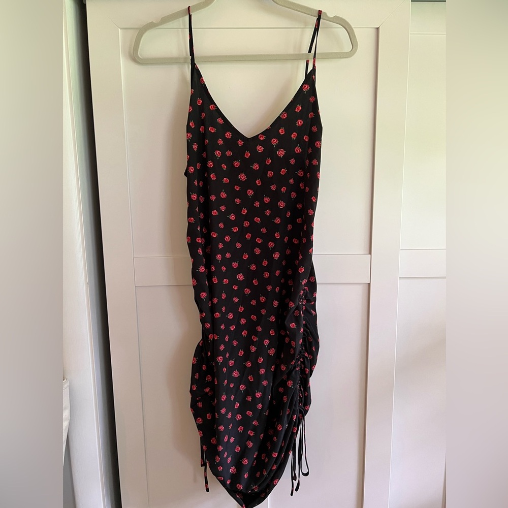 Urban Outfitters Black Dress with Red Rose Print